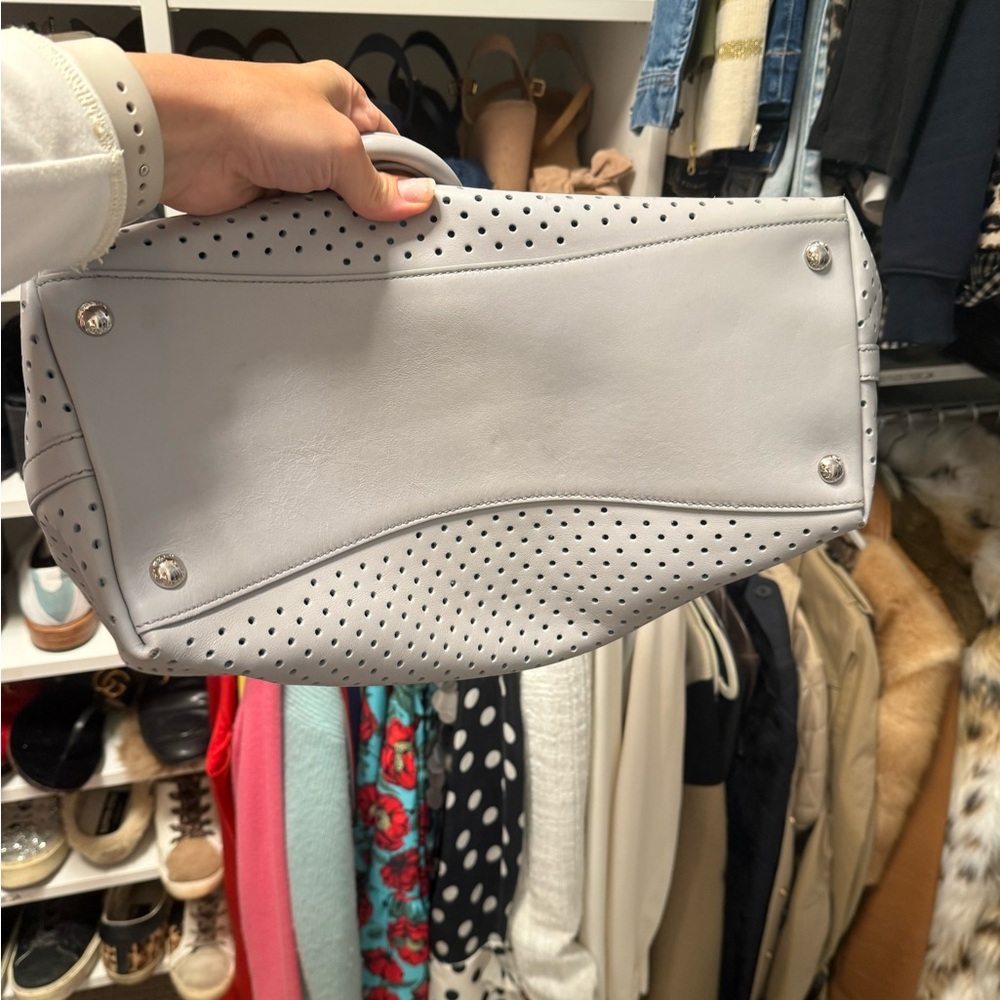 Prada Gray Perforated Tote Bag - Picture 5 of 6